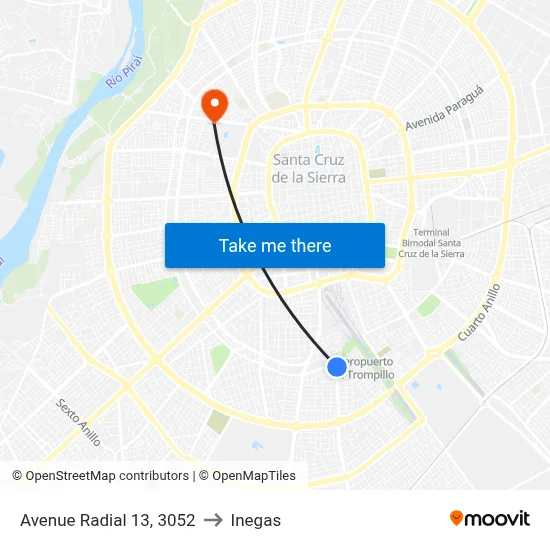 Avenue Radial 13, 3052 to Inegas map
