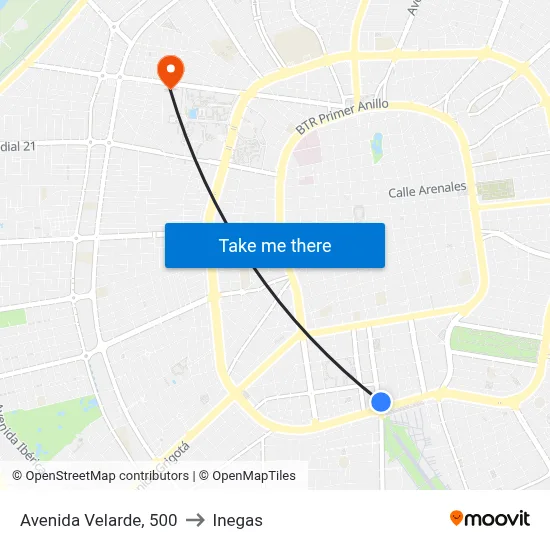 Avenida Velarde, 500 to Inegas map