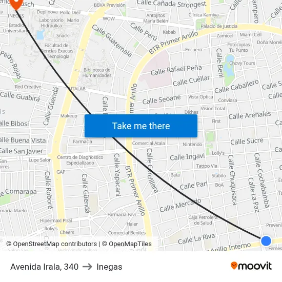 Avenida Irala, 340 to Inegas map