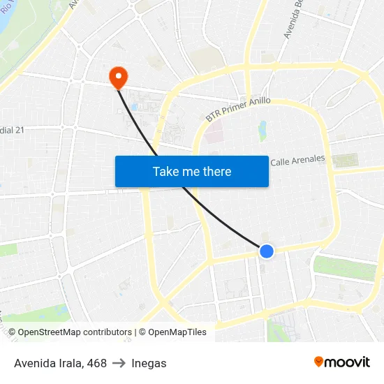 Avenida Irala, 468 to Inegas map