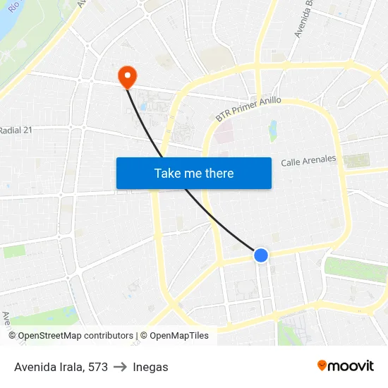 Avenida Irala, 573 to Inegas map