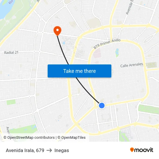 Avenida Irala, 679 to Inegas map