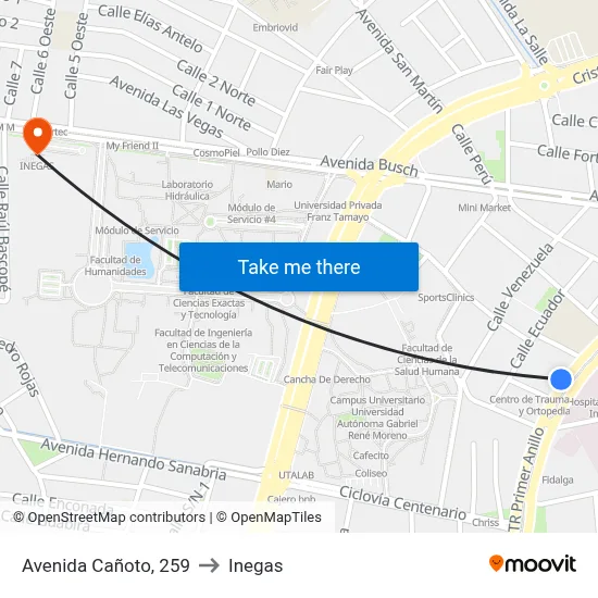 Avenida Cañoto, 259 to Inegas map