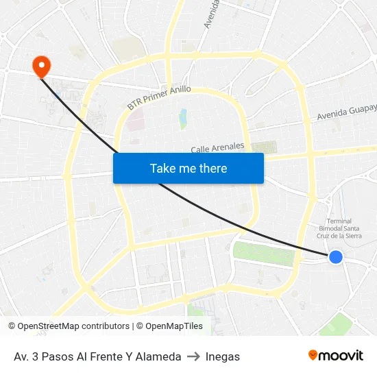 Av. 3 Pasos Al Frente Y Alameda to Inegas map