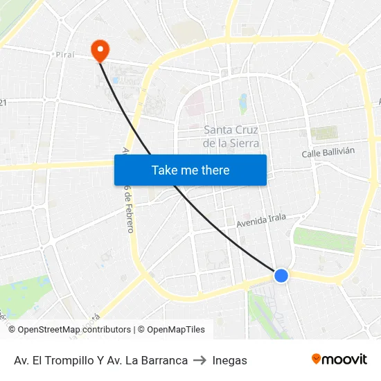 Av. El Trompillo Y Av. La Barranca to Inegas map