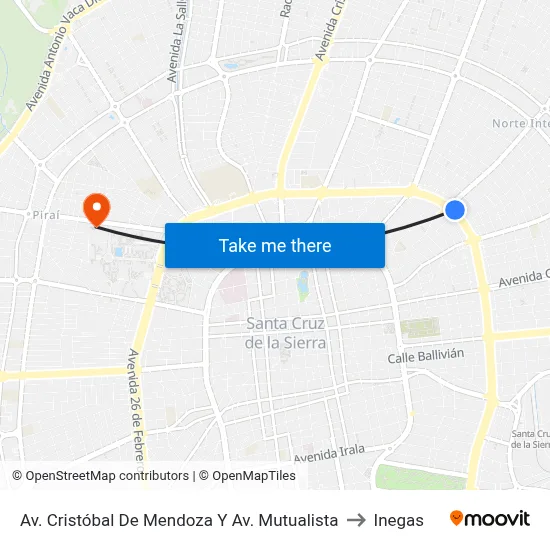 Av. Cristóbal De Mendoza Y Av. Mutualista to Inegas map
