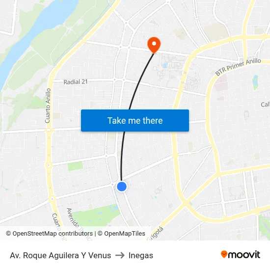Av. Roque Aguilera Y Venus to Inegas map