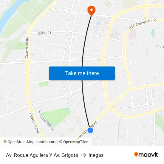 Av. Roque Aguilera Y Av. Grigotá to Inegas map