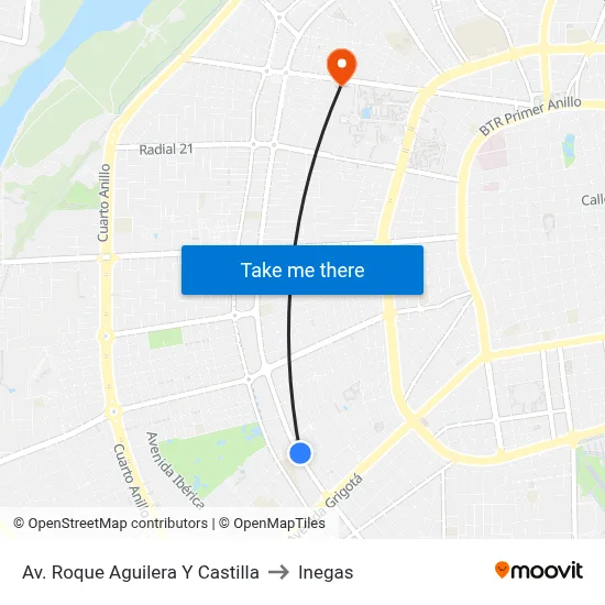 Av. Roque Aguilera Y Castilla to Inegas map
