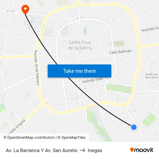 Av. La Barranca Y Av. San Aurelio to Inegas map