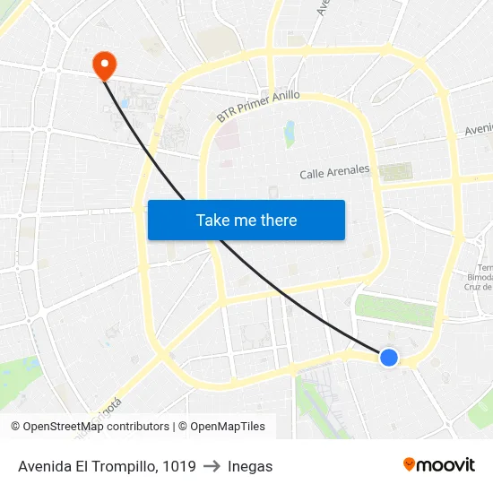 Avenida El Trompillo, 1019 to Inegas map
