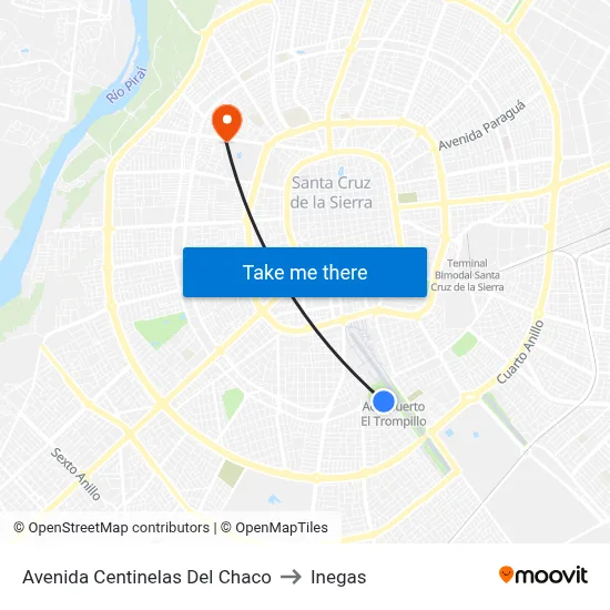 Avenida Centinelas Del Chaco to Inegas map