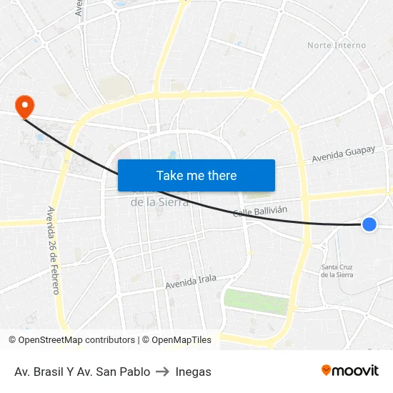 Av. Brasil Y Av. San Pablo to Inegas map
