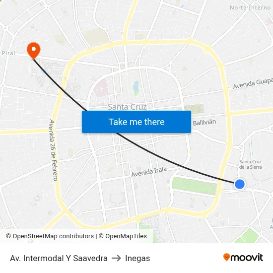 Av. Intermodal Y Saavedra to Inegas map