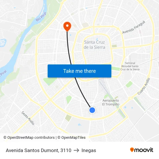 Avenida Santos Dumont, 3110 to Inegas map