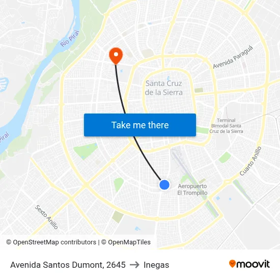 Avenida Santos Dumont, 2645 to Inegas map