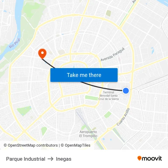 Parque Industrial to Inegas map