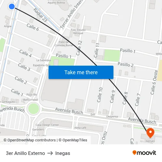 3er Anillo Externo to Inegas map