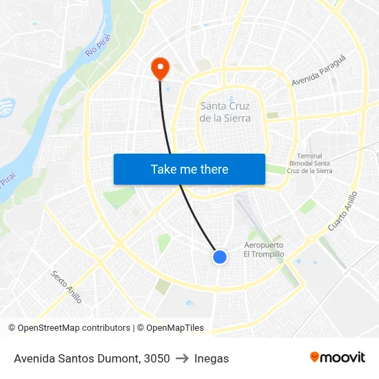 Avenida Santos Dumont, 3050 to Inegas map