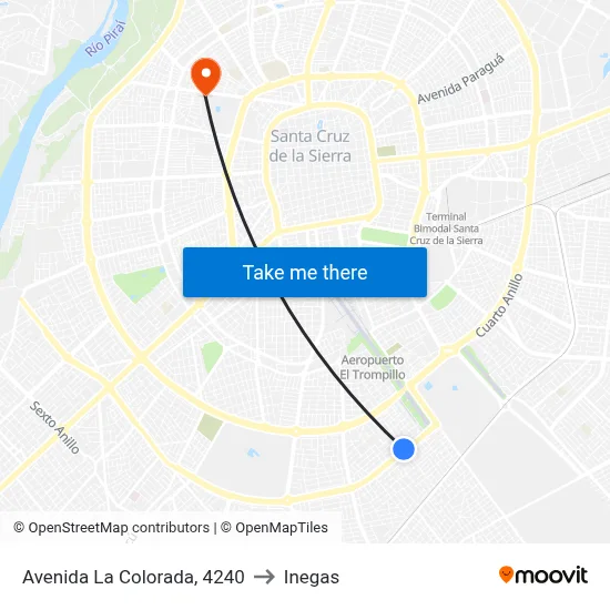 Avenida La Colorada, 4240 to Inegas map