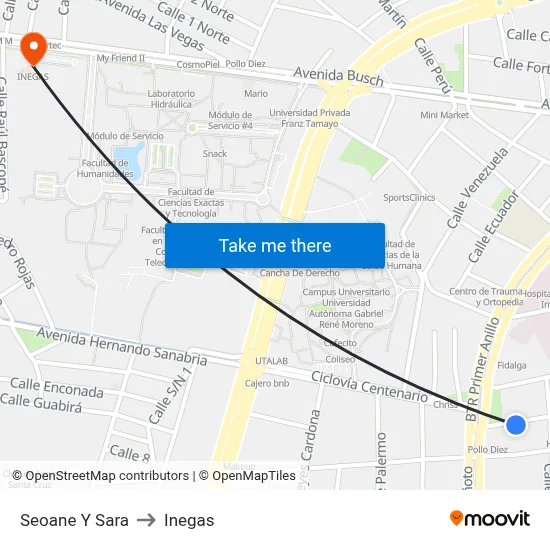 Seoane Y Sara to Inegas map