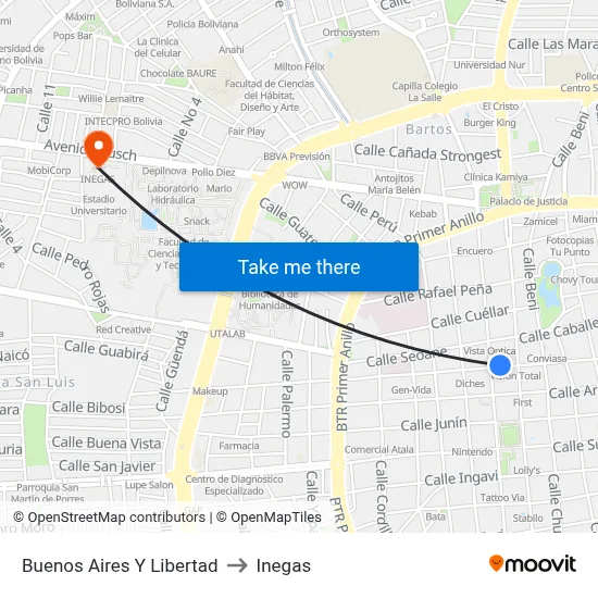 Buenos Aires Y Libertad to Inegas map