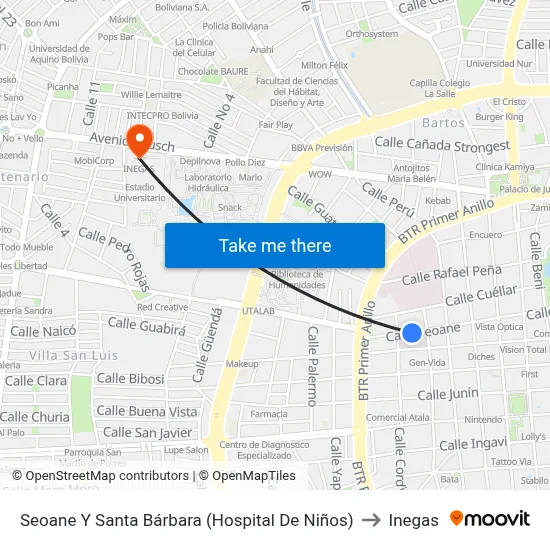 Seoane Y Santa Bárbara (Hospital De Niños) to Inegas map