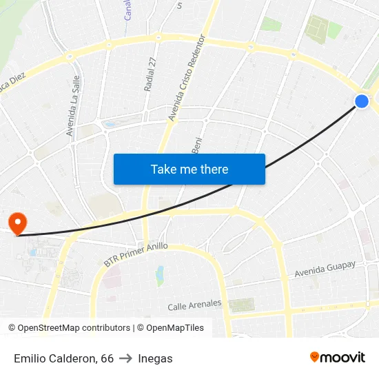 Emilio Calderon, 66 to Inegas map