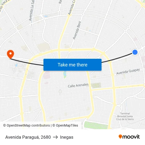 Avenida Paraguá, 2680 to Inegas map