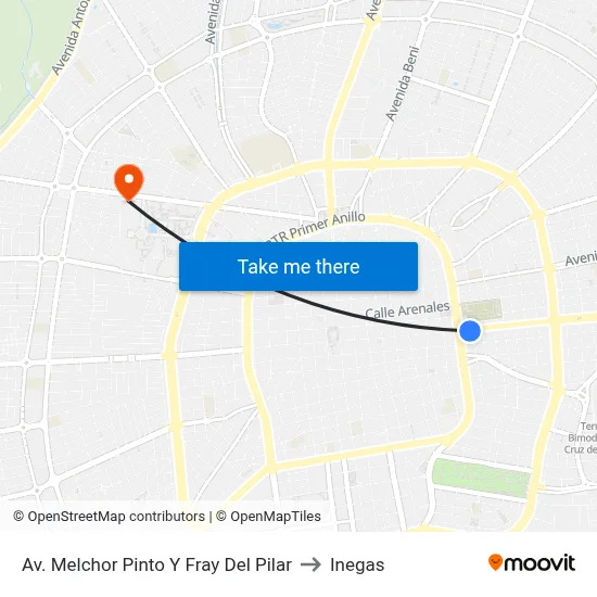 Av. Melchor Pinto Y Fray Del Pilar to Inegas map