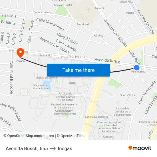 Avenida Busch, 655 to Inegas map