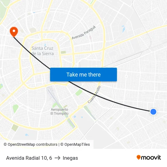 Avenida Radial 10, 6 to Inegas map