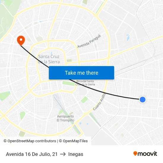 Avenida 16 De Julio, 21 to Inegas map