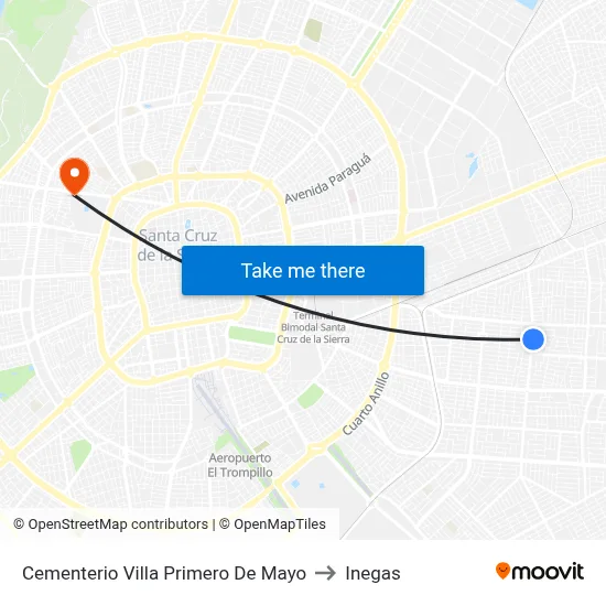 Cementerio Villa Primero De Mayo to Inegas map