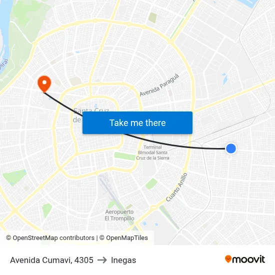 Avenida Cumavi, 4305 to Inegas map