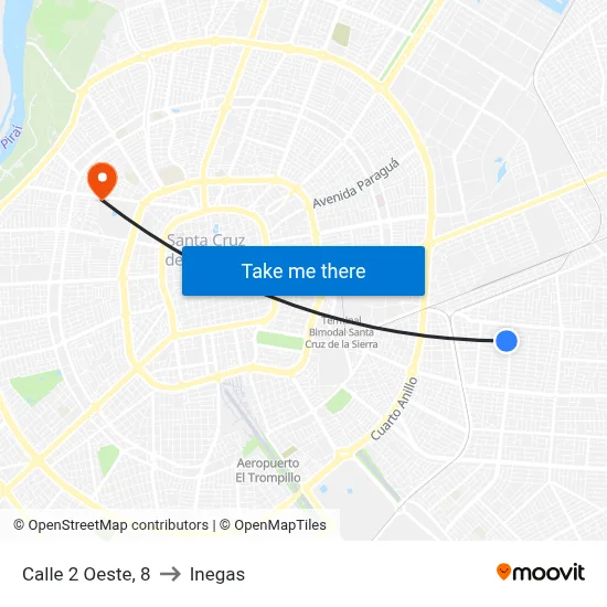 Calle 2 Oeste, 8 to Inegas map