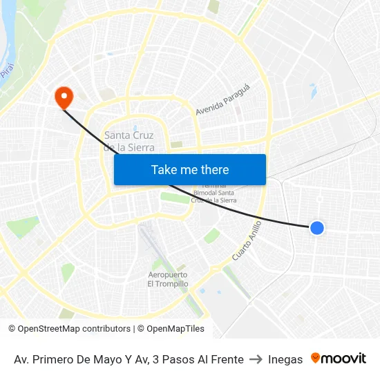Av. Primero De Mayo Y Av, 3 Pasos Al Frente to Inegas map