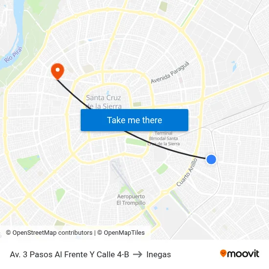 Av. 3 Pasos Al Frente Y Calle 4-B to Inegas map
