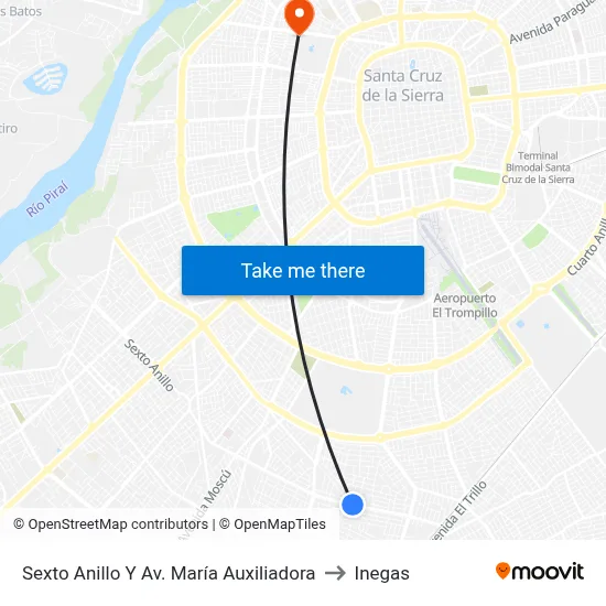 Sexto Anillo Y Av. María Auxiliadora to Inegas map