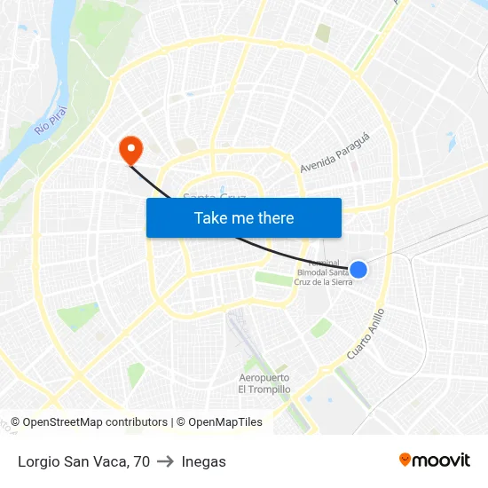 Lorgio San Vaca, 70 to Inegas map