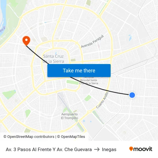 Av. 3 Pasos Al Frente Y Av. Che Guevara to Inegas map