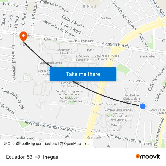 Ecuador, 53 to Inegas map