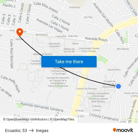 Ecuador, 53 to Inegas map