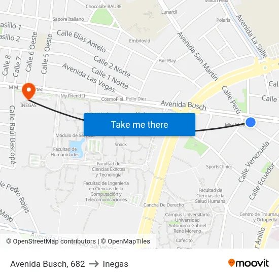 Avenida Busch, 682 to Inegas map