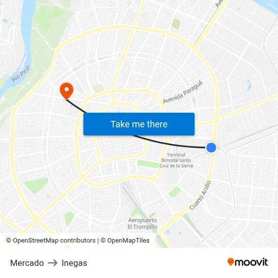 Mercado to Inegas map