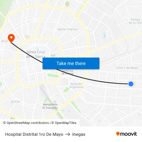 Hospital Distrital 1ro De Mayo to Inegas map