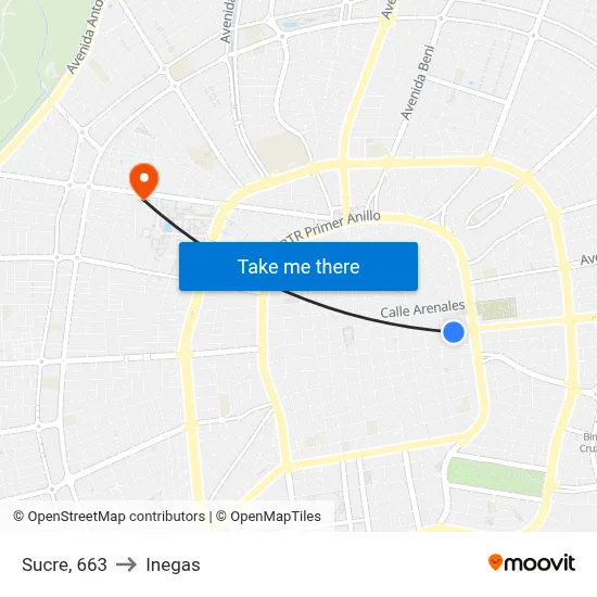 Sucre, 663 to Inegas map