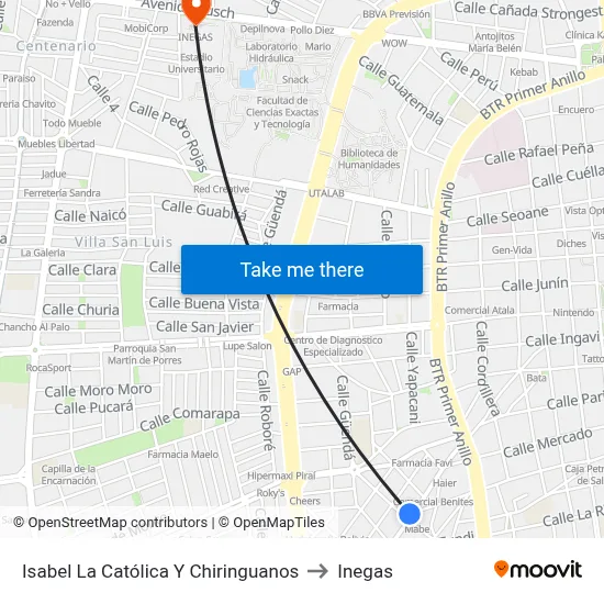 Isabel La Católica Y Chiringuanos to Inegas map