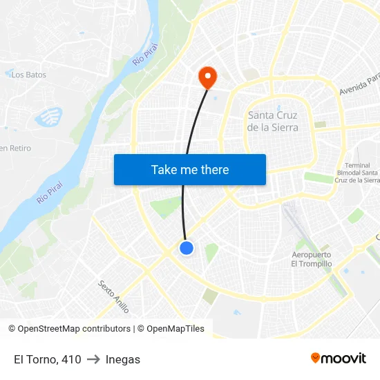 El Torno, 410 to Inegas map