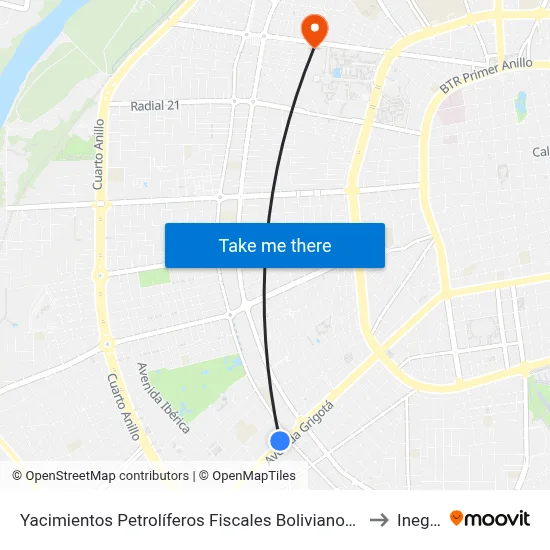 Yacimientos Petrolíferos Fiscales Bolivianos (Ypfb) to Inegas map